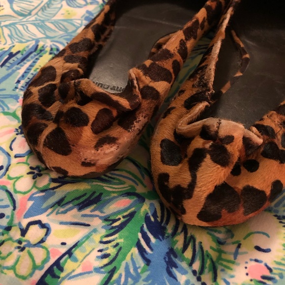 Tory Burch Reva ballet flats leopard pony hair calf animal print elastic size 8 - Picture 11 of 16